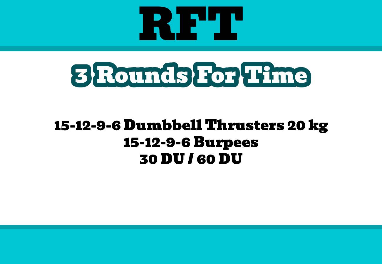 10/08/2023 – 3 RFT WOD – Jump Over The Dumbbell